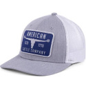 Gray Bull And Spurs Hat with Blue Patch