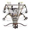 12-Arrow 3-Bow Barn Wood Crossbow And Compound Bow Wall Storage Rack 