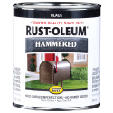 1-Quart Hammered Black Stops Rust Brush-On Paint