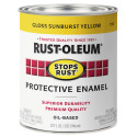 1-Quart Gloss Sunburst Yellow Stops Rust Protective Enamel Brush-On Paint