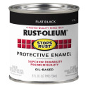 1/2-Pint Flat Black Stops Rust Protective Enamel Brush-On Paint