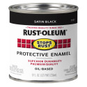 1/2-Pint Satin Black Stops Rust Protective Enamel Brush-On Paint