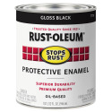 1-Quart Gloss Black Stops Rust Protective Enamel Brush-On Paint