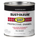 1/2-Pint Gloss Black Stops Rust Protective Enamel Brush-On Paint
