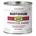 1/2-Pint Gloss White Stops Rust Protective Enamel Brush-On Paint