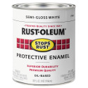 1-Quart Semi-Gloss White Stops Rust Protective Enamel Brush-On Paint