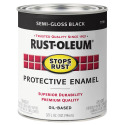 1-Quart Semi-Gloss Black Stops Rust Protective Enamel Brush-On Paint