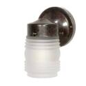 1-Light 6-Inch Bronze Porch Light With Frosted Glass