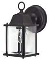 1-Light Textured Black Wall Cube Lantern