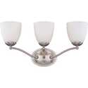 3-Light Brushed Nickel Patton Wall Mounted Vanity Fixture