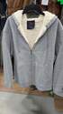 Mens Gray Sherpa Lined Hoodie, Assorted Sizes