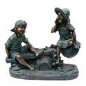 14-Inch Girl & Boy Playing On Teeter Totter Statue