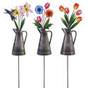 Floral Watering Can Garden Stake, Assorted