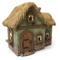 Country Cottage Two Story With Thatch Roof And Swinging Door, Fairy Garden Decor