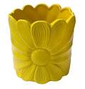 8-Inch Yellow Ceramic Daisy Planter 