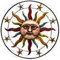 20-Inch Colorful Sun With Stars Wall Decor