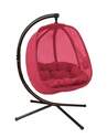 Red Hanging Egg Patio Swing With Base