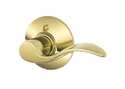 Accent Lever Non-Turning Lock Bright Brass Right Hand