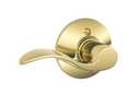 Accent Lever Non-Turning Lock Bright Brass Left Hand