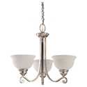 Serenity Collection Three Light Chandelier Brushed Nickel Finish