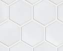2-Inch White Grandeur Hex Ceramic Tile Sheet
