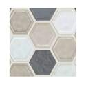 10.51-Inch x 12.13-Inch Warm Blend Geoscapes Hexagon Glass Tile