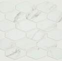 14-Inch x 10-Inch Glass Dreamscape Elongated Hex Carrara Wall Tile