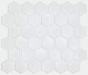 12.48-Inch x 10.79 Inch Mosaic Sheet 2-Inch Grandeur Hex White 10-Piece Per Carton