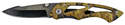 6-1/2-Inch Olive Green Camo Knife With Smooth Black Blade