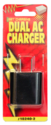 2.1 /1-Amp Black Dual AC Wall Charger