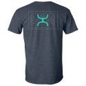 Heather Navy Embroidered Logo Short Sleeve Men's T Shirt, S