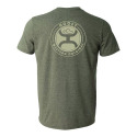 Large Heather Military Green Outline Circle Hooey Logo Tee-Shirt