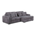Pewter Power Slide Chaise Sofa