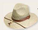 Small, Rush Safari Straw Hat With Chin Cord