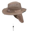 Large, Tan, Cloth and Mesh, Aussie Sun Hat With Neck Shade And Chin Cord