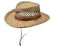 Small, Rush Gambler Straw Hat, With Chin Cord