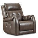 Donovan Cocoa Leather Triple Power Swivel Recliner