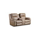 Contour Leather Power Reclining Console Loveseat With Power Tilt Headrest, Extra Recline, & Wireless Charging