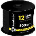 500-Foot, 12 Awg, Solid Black , Electrical Wire Solid Black, Per Roll