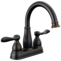 Windemere® Oil Rubbed Bronze 2-Handle Bathroom Sink Faucet With Drain, 4 in. Centerset - WaterSense® Certified