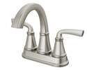 Geist® SpotShield® Brushed Nickel 2-Handle Bathroom Sink Faucet With Drain, 4 in. Centerset - WaterSense® Certified