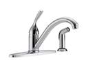 Chrome Classic Single Handle Kitchen Faucet With Spray