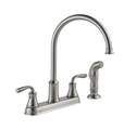 Lorain Stainless Two Handle Kitchen Faucet With Spray