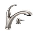 Pixa Stainless Single Handle Pull-Out Kitchen Faucet With Soap Dispenser