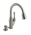 Velino Stainless Single Handle Pull-Down Kitchen Faucet With Soap Dispenser