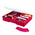 17-Compartment Red Storage Box With Removable Dividers