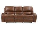 Keily Brown Manual Motion Reclining Sofa With Dropdown Table
