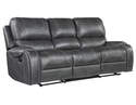 Keily Gray Manual Motion Reclining Sofa With Dropdown Table