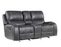 Keily Gray Manual Motion Reclining Loveseat With Console