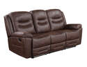 Stetson Brown Manual Motion Sofa With Drop Down Table